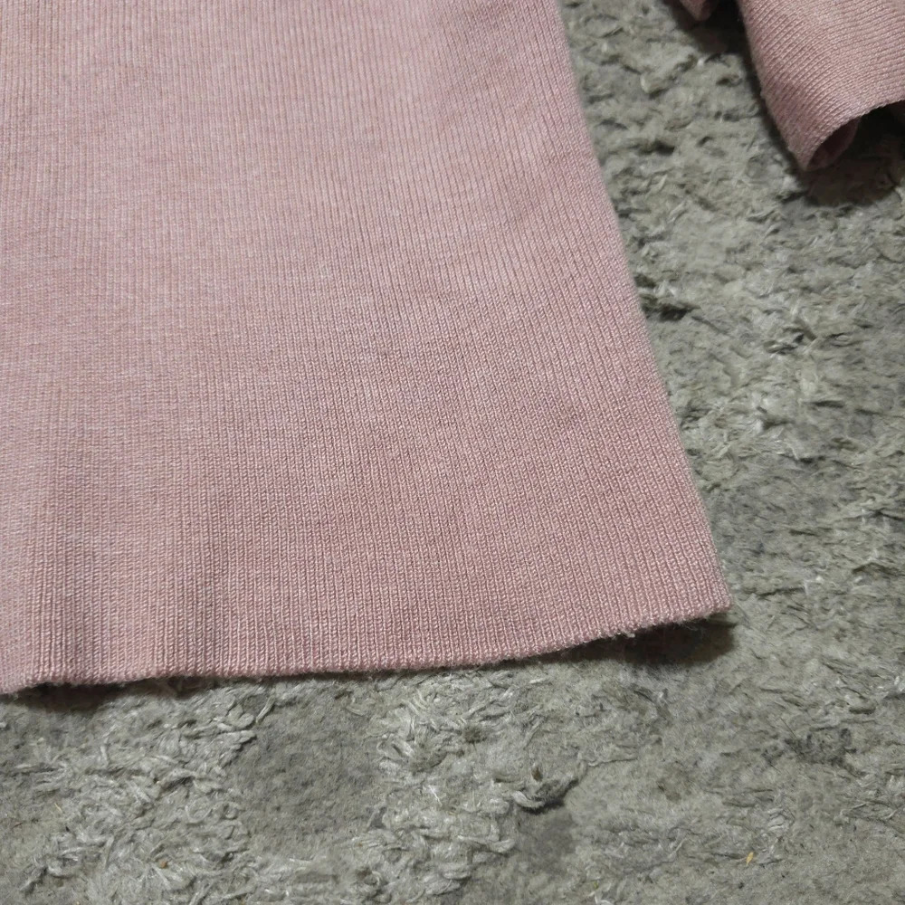 ✨️4/$20 POOF! Dusty Mauve Cropped Knit Crewneck Sweater Long Tiered Bell Sleeves - Picture 11 of 14
